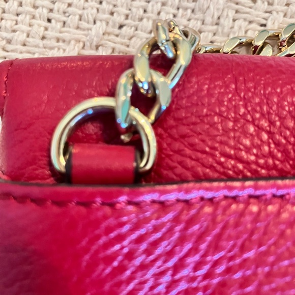 Michael Kors candy Apple Red Leather Clutch with Gold Accents - Picture 7 of 12